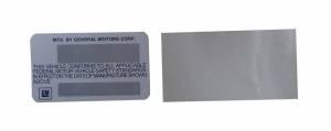 Vehicle VIN Label