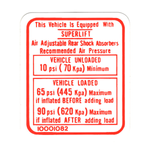 Air Shock Instructions Decal