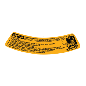 Space Saver Spare Tire Warning Decal