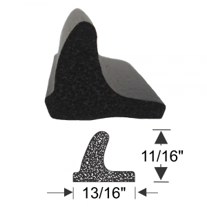 General Use Sponge Rubber Extrusion Seal - 11/16" x 13/16" - Many Applications Including Doors, Trunk, Cowl, Etc.