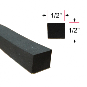 Square Seal - 25' Roll - Peel N Stick - 1/2" Tall 1/2" Wide