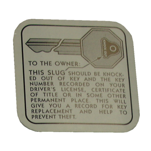 Glove Box Door Key Decal