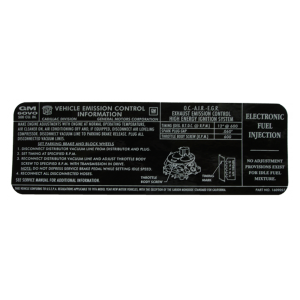 500 C.I. Emissions Decal