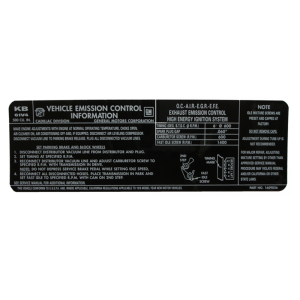 500 C.I. Emissions Decal - California Cars