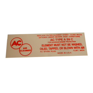 Air Cleaner Decal - 3 x 2 Carburetor - A59C