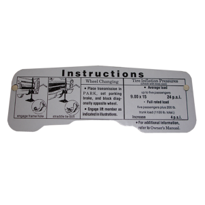 Jack Instructions Decal - In Trunk