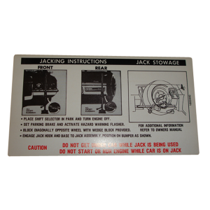 Jack Instructions Decal - In Trunk