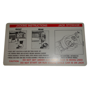 Jack Instructions Decal - In Trunk