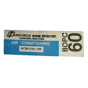 Air Conditioner Evaporator Box Decal