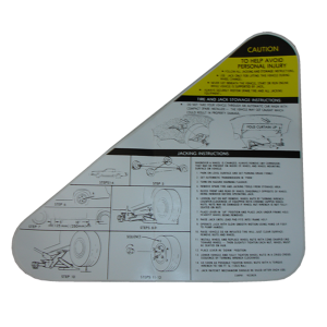 Jack Instructions Decal - In Trunk