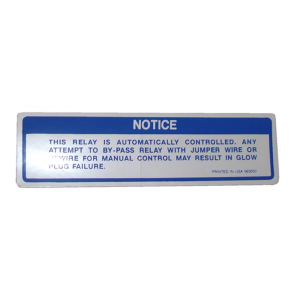 Diesel Glow Plug Decal