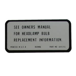 Headlight Bulb Replacement Decal