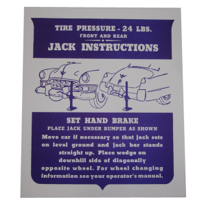 Jack Instructions Decal - In Trunk