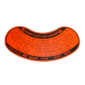 Air Cleaner Decal - 2 x 4 carb