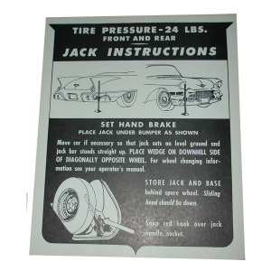 Jack Instructions Decal - In Trunk