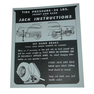 Jack Instructions Decal - In Trunk