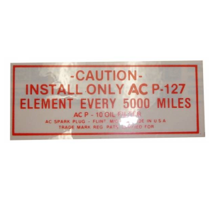 Oil Filter Decal - AC P127