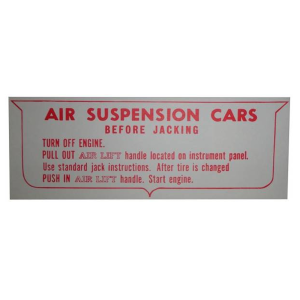 Air Suspension Tag - In Trunk