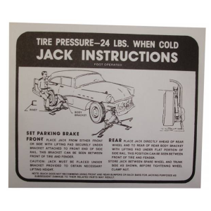 Jack Instructions / Tire Pressure Decal