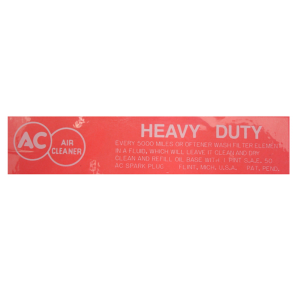 Oil Bath Air Cleaner Decal