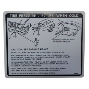 Jack Instructions / Tire Pressure Decal