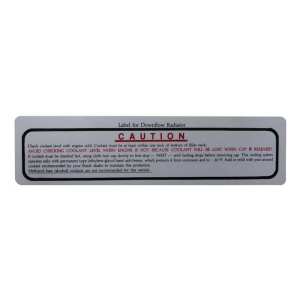 Cooling System Decal - Downdraft