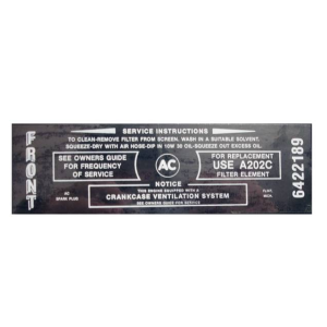 Wildcat 445 Air Cleaner Service Instructions Decal