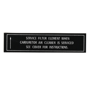 Air Cleaner Service Decal - Filter Element