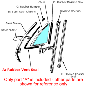 Buick Oldsmobile Pontiac Vent Window Seal Weatherstrip
