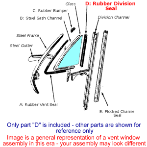 Steele Rubber - Front Door Vent Window Division Seal - Image 3