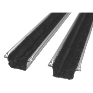 Window Run Channel - Rigid - With Stainless Bead - Pair of 3' Strips - 3/8" Tall 1/2" Wide