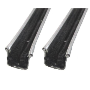 Window Run Channel - Rigid - With Stainless Bead - Pair of 3' Strips - 1/2" Tall 1/2" Wide
