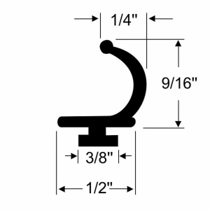 10-040V - 1957 1958 Buick Cadillac Convertible Quarter Window Leading Edge Seal Weatherstrip