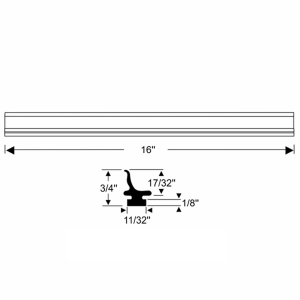 10-047V - 1961-64 Buick Cadillac Oldsmobile Rear Door Window Leading Edge Seal Weatherstrip