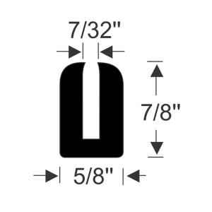 Windshield / Rear Window / Fixed Glass Seal - 7/8" Tall X 5/8" Wide