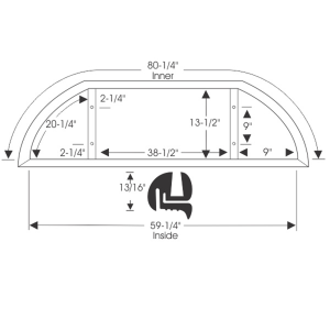 10-032W - 1950-1952 Buick Cadillac Rear Window Seal Gasket