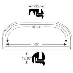 10-035W - 1953 Buick Cadillac Rear Window Seal Gasket