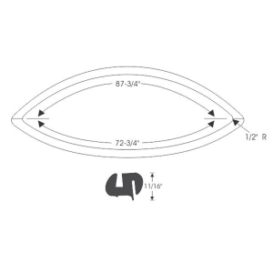 10-040W - 1957 Buick Cadillac Rear Window Seal Gasket