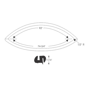 10-041W - 1957-1958 Buick Cadillac Rear Window Seal Gasket