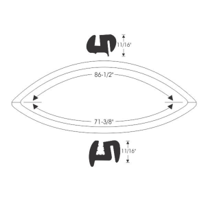 10-042W - 1958 Cadillac Rear Window Seal Gasket