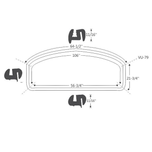 10-045W - 1959-1960 Buick Cadillac Chevy Oldsmobile Pontiac Rear Window Seal Gasket Weatherstrip