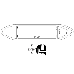 10-062W - 1951 1952 Buick and Oldsmobile Rear Window Seal Weatherstrip Gasket