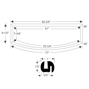 10-066W - 1954-1956 Buick Oldsmobile Rear Window Seal Weatherstrip Gasket