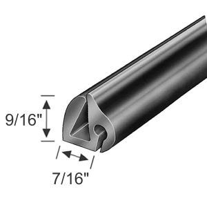 General Use Fixed Glass Seal / Glass Setting Channel - 9/16" Tall x 7/16" Wide