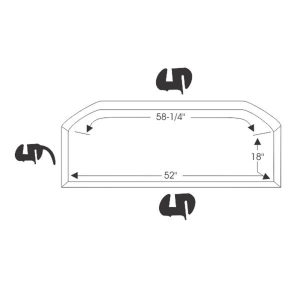 10-079W - 1961-1963 Buick Oldsmobile Rear Window Seal Gasket Weatherstrip