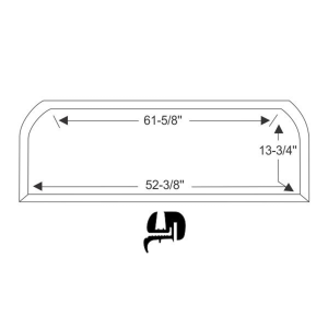 10-080W - 1961-1963 Buick Oldsmobile Pontiac Rear Window Seal Gasket Weatherstrip