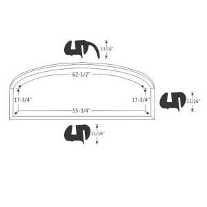 10-082W - 1961-1962 Buick Chevy Oldsmobile Pontiac Rear Window Seal Gasket Weatherstrip