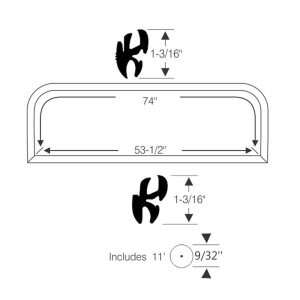 10-100W - 1951 Packard Rear Window Seal Weatherstrip Gasket