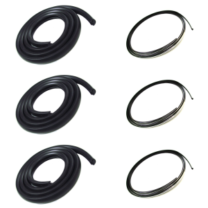 Rear Window Seal - 6 piece Kit - Chrome Locking Strip
