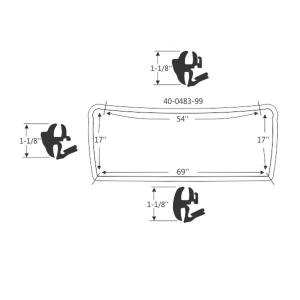 10-340W - 1955-1956 Dodge Plymouth Windshield Seal Weatherstrip Gasket